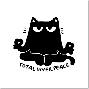 Total inner peace meditating cat Posters and Art